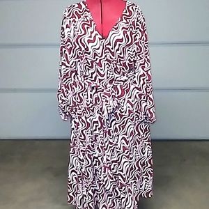 Ava & Viv women's dress red & white 3X NWT